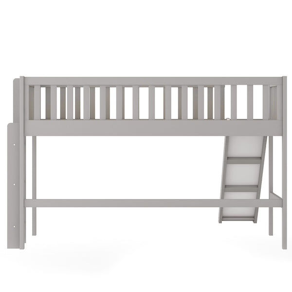 Homeroots Gray Twin Traditional Manufactured Wood And Solid Wood Bunk Bed  Manufactured Wood And Solid Wood 404122