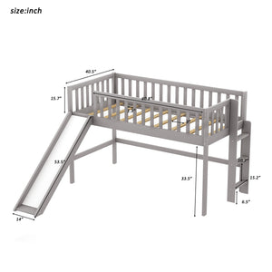 Homeroots Gray Twin Traditional Manufactured Wood And Solid Wood Bunk Bed  Manufactured Wood And Solid Wood 404122