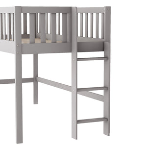 Homeroots Gray Twin Traditional Manufactured Wood And Solid Wood Bunk Bed  Manufactured Wood And Solid Wood 404122