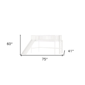 Homeroots White Twin Traditional Manufactured Wood And Solid Wood Bunk Bed  Manufactured Wood And Solid Wood 404123