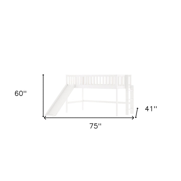 Homeroots White Twin Traditional Manufactured Wood And Solid Wood Bunk Bed  Manufactured Wood And Solid Wood 404123