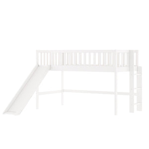 Homeroots White Twin Traditional Manufactured Wood And Solid Wood Bunk Bed  Manufactured Wood And Solid Wood 404123