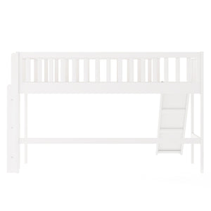 Homeroots White Twin Traditional Manufactured Wood And Solid Wood Bunk Bed  Manufactured Wood And Solid Wood 404123