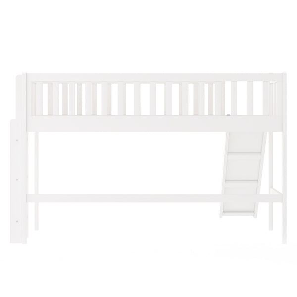 Homeroots White Twin Traditional Manufactured Wood And Solid Wood Bunk Bed  Manufactured Wood And Solid Wood 404123