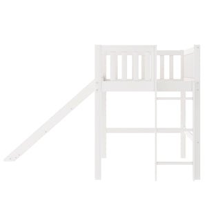 Homeroots White Twin Traditional Manufactured Wood And Solid Wood Bunk Bed  Manufactured Wood And Solid Wood 404123