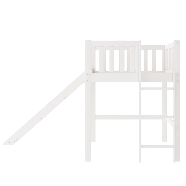 Homeroots White Twin Traditional Manufactured Wood And Solid Wood Bunk Bed  Manufactured Wood And Solid Wood 404123