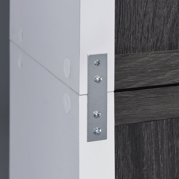 Homeroots Modern Dark Gray And White Six Cube Storage Bookshelf  Manufactured Wood 404135