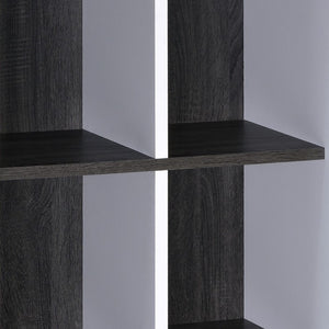 Homeroots Modern Dark Gray And White Six Cube Storage Bookshelf  Manufactured Wood 404135