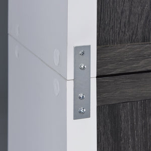 Homeroots Modern Dark Gray And White Three Cube Storage Bookshelf  Manufactured Wood 404136