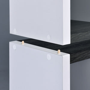 Homeroots Modern Dark Gray And White Three Cube Storage Bookshelf  Manufactured Wood 404136