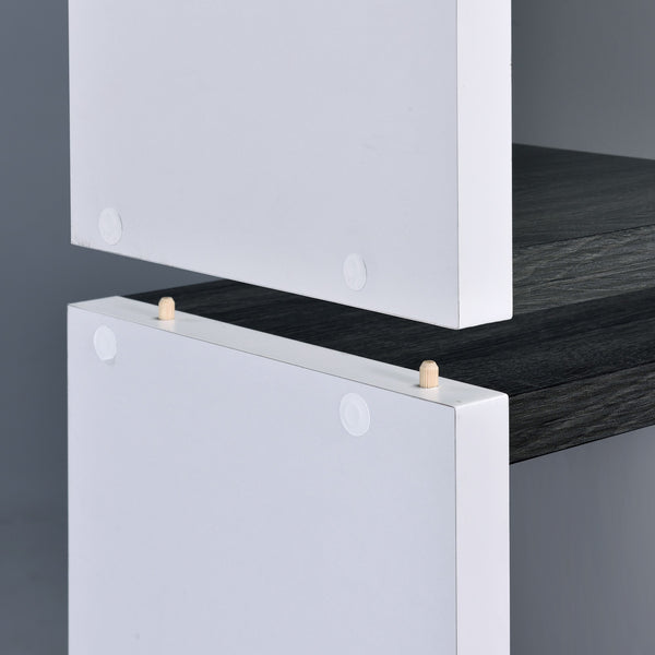 Homeroots Modern Dark Gray And White Three Cube Storage Bookshelf  Manufactured Wood 404136