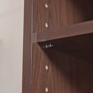 Homeroots Classic Dark Brown Finish Open Tv Stand  Manufactured Wood 404139