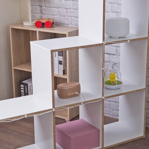 Homeroots Classic White Finish Six Cubby Stepped Bookcase  Manufactured Wood 404140