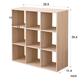 Homeroots Classic Natural Finish Nine Cubby Bookcase  Manufactured Wood 404142