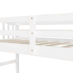 Homeroots Modern Classic White Twin Loft Bed With Book Shelf  Desk And Cabinet  Manufactured Wood + Solid Wood 404175