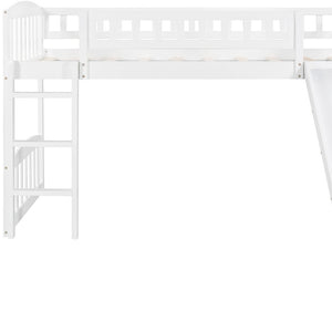Homeroots White Twin Traditional Manufactured Wood And Solid Wood Bunk Bed  Manufactured Wood And Solid Wood 404182