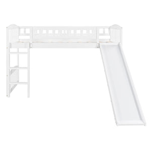 Homeroots White Twin Traditional Manufactured Wood And Solid Wood Bunk Bed  Manufactured Wood And Solid Wood 404182