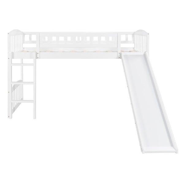 Homeroots White Twin Traditional Manufactured Wood And Solid Wood Bunk Bed  Manufactured Wood And Solid Wood 404182