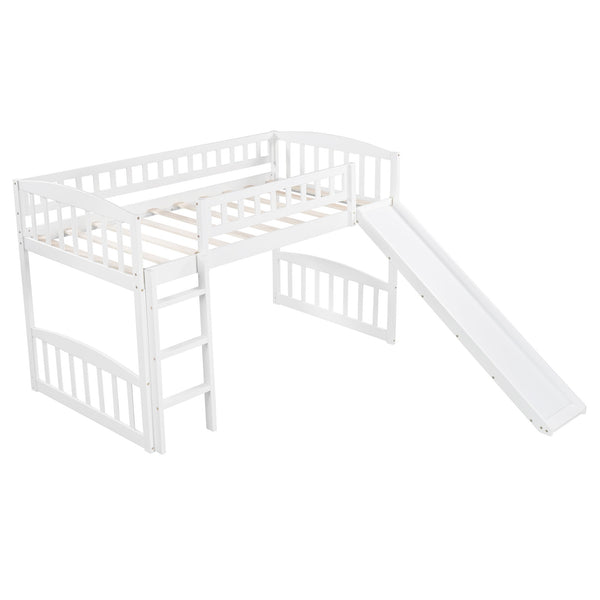 Homeroots White Twin Traditional Manufactured Wood And Solid Wood Bunk Bed  Manufactured Wood And Solid Wood 404182