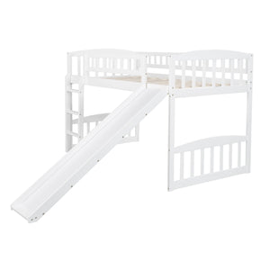 Homeroots White Twin Traditional Manufactured Wood And Solid Wood Bunk Bed  Manufactured Wood And Solid Wood 404182
