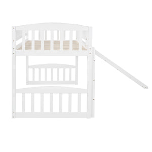 Homeroots White Twin Traditional Manufactured Wood And Solid Wood Bunk Bed  Manufactured Wood And Solid Wood 404182