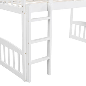 Homeroots White Twin Traditional Manufactured Wood And Solid Wood Bunk Bed  Manufactured Wood And Solid Wood 404182