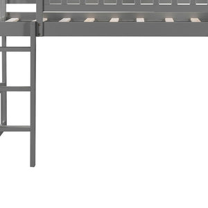 Homeroots Gray Twin Traditional Manufactured Wood And Solid Wood Bunk Bed  Manufactured Wood And Solid Wood 404183