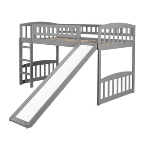Homeroots Gray Twin Traditional Manufactured Wood And Solid Wood Bunk Bed  Manufactured Wood And Solid Wood 404183