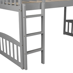 Homeroots Gray Twin Traditional Manufactured Wood And Solid Wood Bunk Bed  Manufactured Wood And Solid Wood 404183