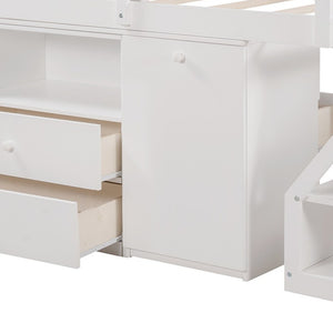 Homeroots White Twin Size Low Loft Bed With Portable Desk  Manufactured Wood + Solid Wood 404184
