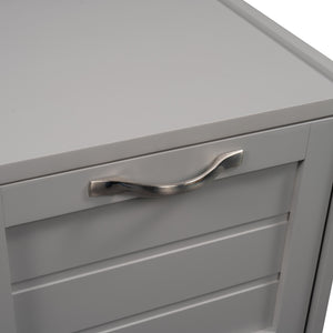 Homeroots Gray Twin Size Low Loft Bed With Cabinets And Slide  Manufactured Wood + Solid Wood 404193