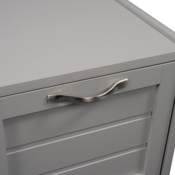 Homeroots Gray Twin Size Low Loft Bed With Cabinets And Slide  Manufactured Wood + Solid Wood 404193