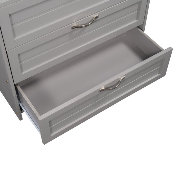 Homeroots Gray Twin Size Low Loft Bed With Cabinets And Slide  Manufactured Wood + Solid Wood 404193