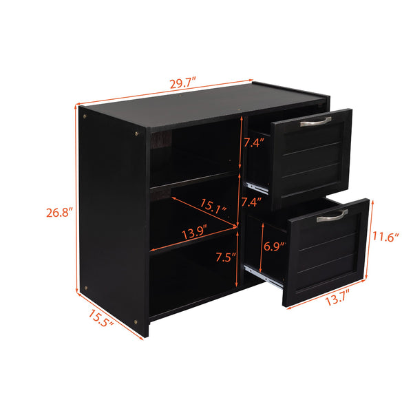 Homeroots Brown Twin Size Low Loft Bed With Cabinets And Slide  Manufactured Wood + Solid Wood 404194