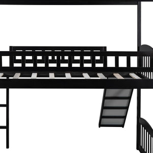 Homeroots Espresso Twin Traditional Manufactured Wood And Solid Wood Bunk Bed  Manufactured Wood And Solid Wood 404197