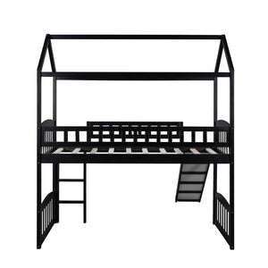 Homeroots Espresso Twin Traditional Manufactured Wood And Solid Wood Bunk Bed  Manufactured Wood And Solid Wood 404197