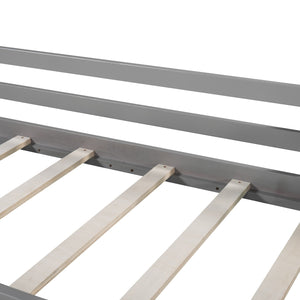 Homeroots Gray Twin Loft Bed Bed Chalkboard And Slide  Manufactured Wood + Solid Wood 404202