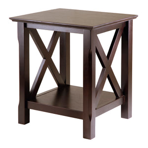 Winsome Wood Xola Accent Table In Rich Cappuccino - Stylish "X" Design, Lower Shelf & Beveled Edges For Modern Homes Cappuccino Solid ,Composite Wood 40420-winsome-wood