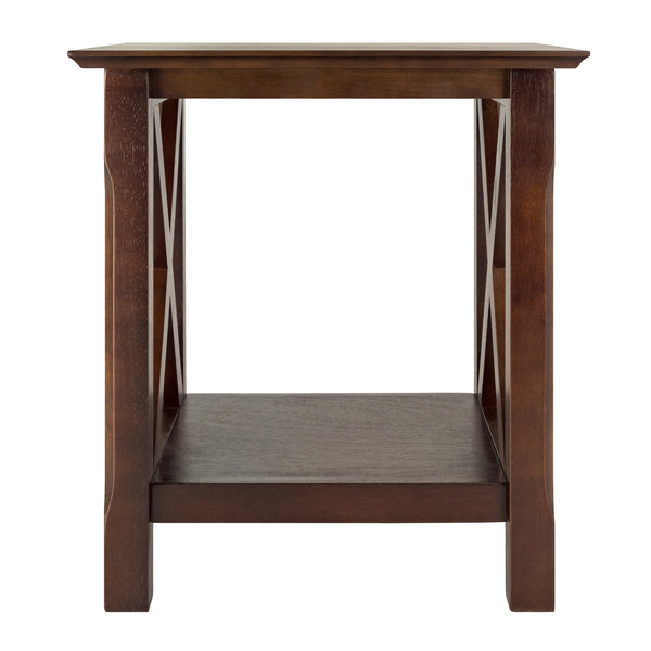 Winsome Wood Xola Accent Table In Rich Cappuccino - Stylish "X" Design, Lower Shelf & Beveled Edges For Modern Homes Cappuccino Solid ,Composite Wood 40420-winsome-wood