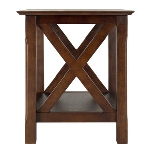 Winsome Wood Xola Accent Table In Rich Cappuccino - Stylish "X" Design, Lower Shelf & Beveled Edges For Modern Homes Cappuccino Solid ,Composite Wood 40420-winsome-wood