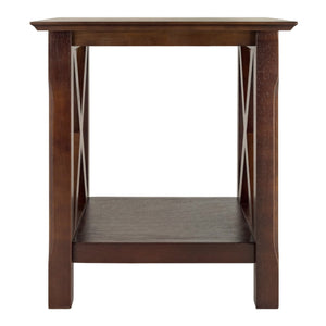 Winsome Wood Xola Accent Table In Rich Cappuccino - Stylish "X" Design, Lower Shelf & Beveled Edges For Modern Homes Cappuccino Solid ,Composite Wood 40420-winsome-wood