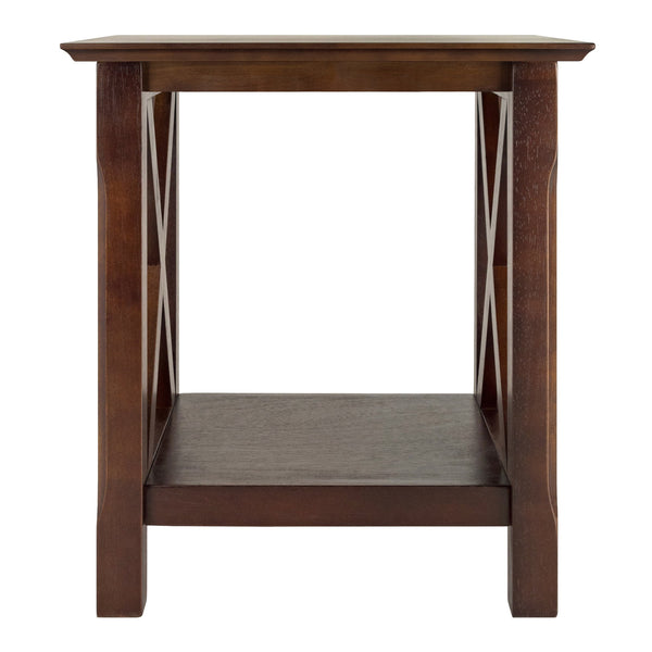 Winsome Wood Xola Accent Table In Rich Cappuccino - Stylish "X" Design, Lower Shelf & Beveled Edges For Modern Homes Cappuccino Solid ,Composite Wood 40420-winsome-wood