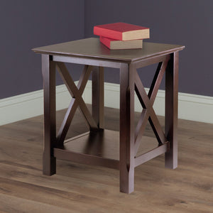 Winsome Wood Xola Accent Table In Rich Cappuccino - Stylish "X" Design, Lower Shelf & Beveled Edges For Modern Homes Cappuccino Solid ,Composite Wood 40420-winsome-wood