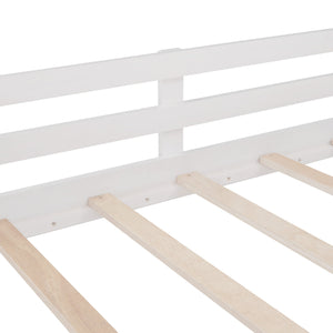 Homeroots White Twin Size Slide House Loft Bed  Manufactured Wood + Solid Wood 404214