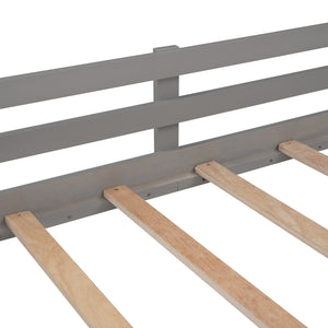 Homeroots Gray Twin Size Slide House Loft Bed  Manufactured Wood + Solid Wood 404215