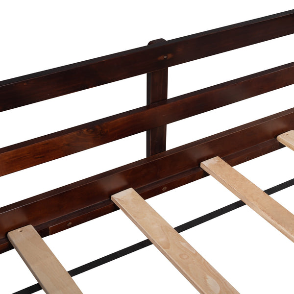 Homeroots Climbing Frame Dark Brown Twin Size Loft Bed With Slide And Storage Boxes  Manufactured Wood + Solid Wood 404246