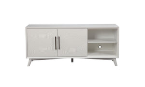 Homeroots 64" White Pine Solid Wood Open Shelving Tv Stand  Solid Wood 404257