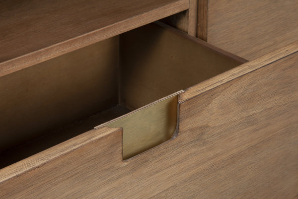 Homeroots 64" Sand Solid Wood Open Shelving Tv Stand  Solid Wood 404261