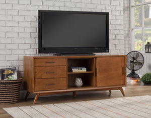 HomeRoots 64" Elegant Brown TV Stand with Modern Design, Storage Drawers & Cable Management for Living Rooms 404262