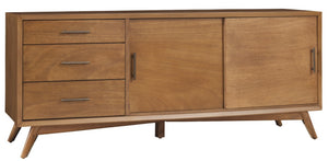HomeRoots 64" Elegant Brown TV Stand with Modern Design, Storage Drawers & Cable Management for Living Rooms 404262